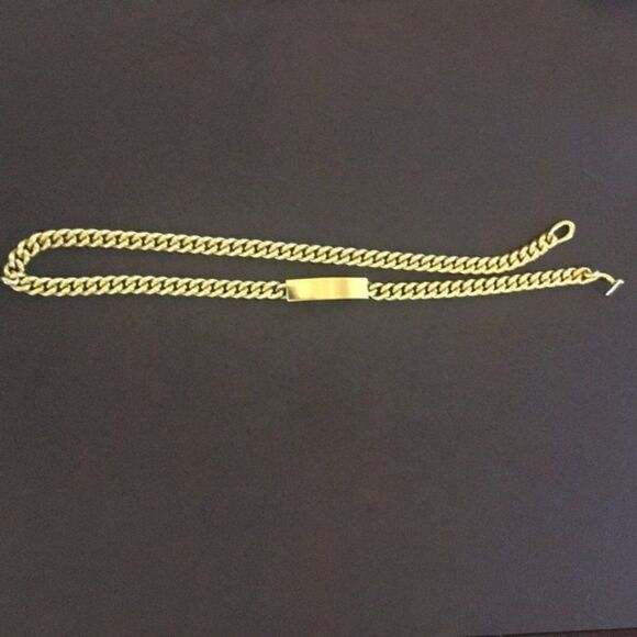Ralph Lauren Collection * Brass Curb Link ID Tag Triple Wrap Necklace/Bracelet - Picture 7 of 16